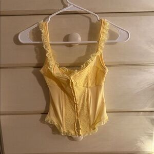 Yellow Lace Trim Camisole